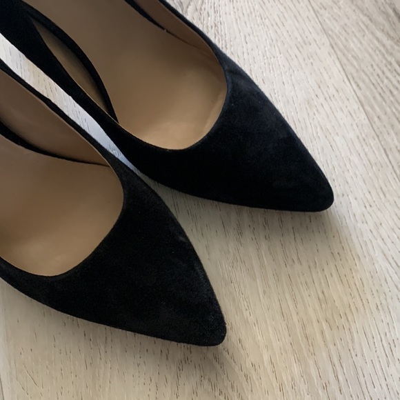 Saks Fifth Avenue black suede stiletto heels, women’s size 9M classic elegant - Picture 3 of 10